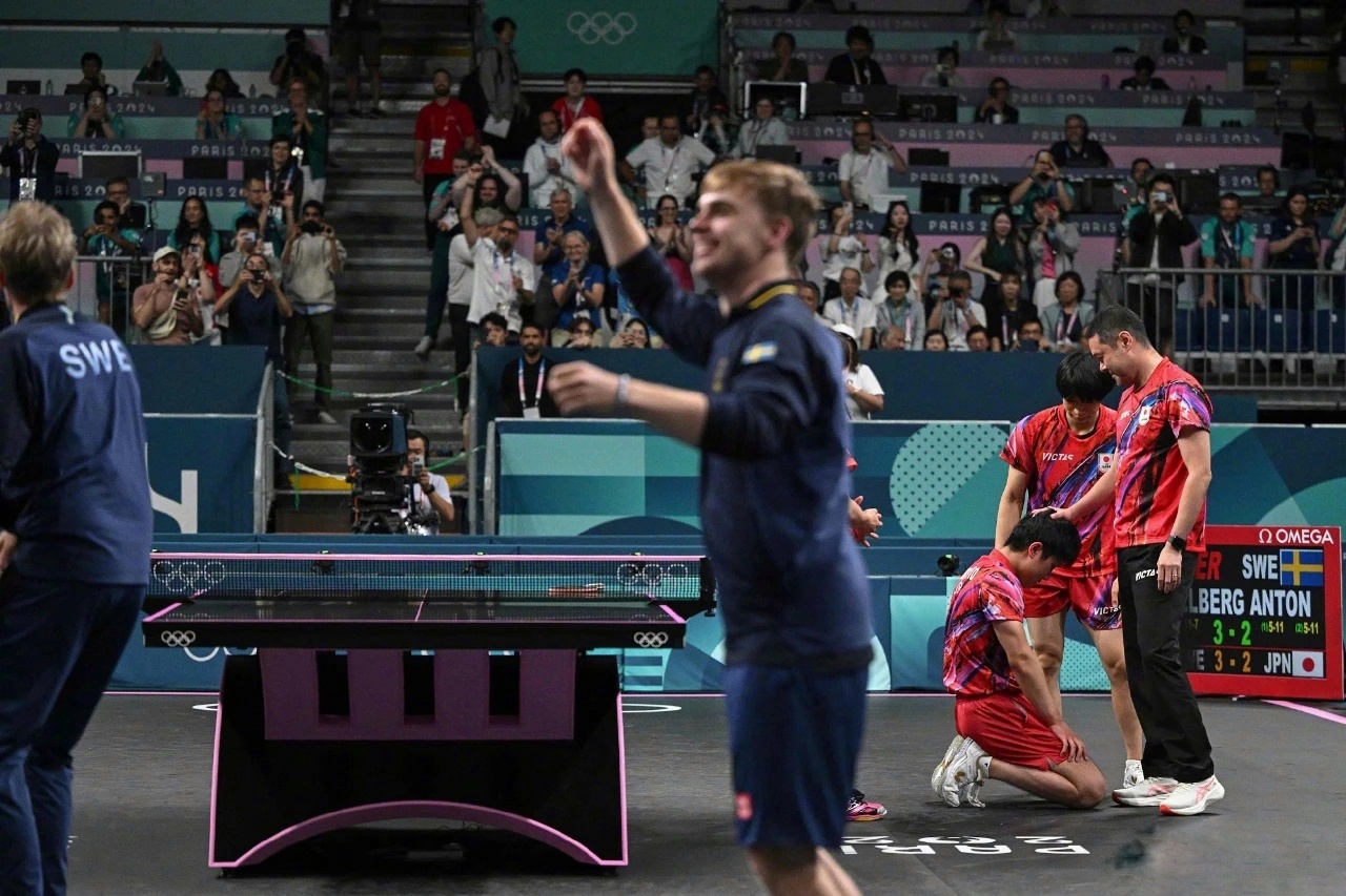 法国队力克日本队，张本智和高光表现